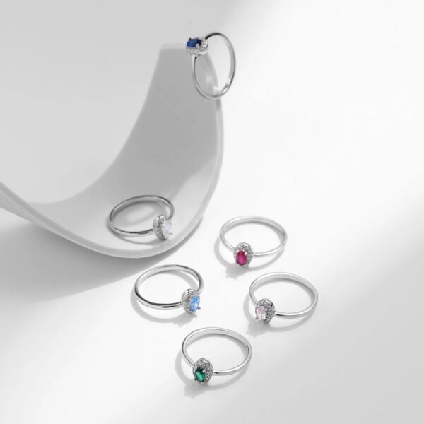 d2296aab507a7407 MODIAN Real 925 Sterling Silver Classic Elegant Oval Rainbow Colorful Zirconia Ring For Women Wedding Engagement Fine Jewelry