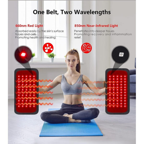 d22decd05b47f2e3 60 LEDs Red&Infrared Light Therapy Belt 850nm 660nm Back Pain Relief Burn Fat Wrap Slimming hine Waist Heat Pad Full Body