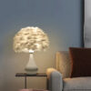 New Warm Light Table Lamp Nightlights Feather Lampshade Creative Wedding Home Bedroom Decor Birthday Gift