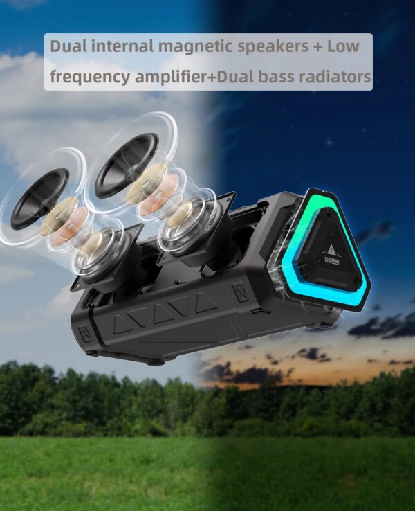 d257cd7fa66f1125 MLOVE P3 Outdoor Bluetooth Speaker, 40W Output Power Bluetooth 5.3 Speaker ,Stereo Sound IPX7 Waterproof,Micro SD Card,RGB Light