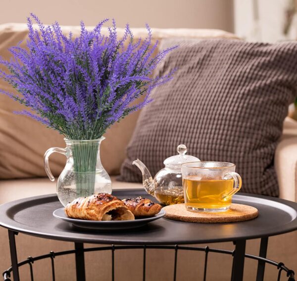 d26a738d7daae1ee Ouddy Decor 24 Bundles Artificial Lavender Flowers Fake Plastic Purple Flowers Outside UV Resistant for Home Wedding Kitchen Garden Patio Window Box Centerpieces Indoor Outdoor Decor (Gray Purple)