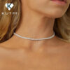 d26c1e7d7d8982ff 2mm Moissanite Diamond Tennis for Women Sterling Sier Plated Gold Choker Necklace Collar Chain Adjustable