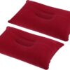 d2760ab3d0569b30 PATIKIL Inflatable Pillow, 2 Pack Squared Ultralight Camping Travel Pillow Desk Rest Neck Support for Hiking Backpacking Office, Pink