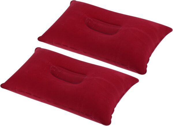 d2760ab3d0569b30 PATIKIL Inflatable Pillow, 2 Pack Squared Ultralight Camping Travel Pillow Desk Rest Neck Support for Hiking Backpacking Office, Pink
