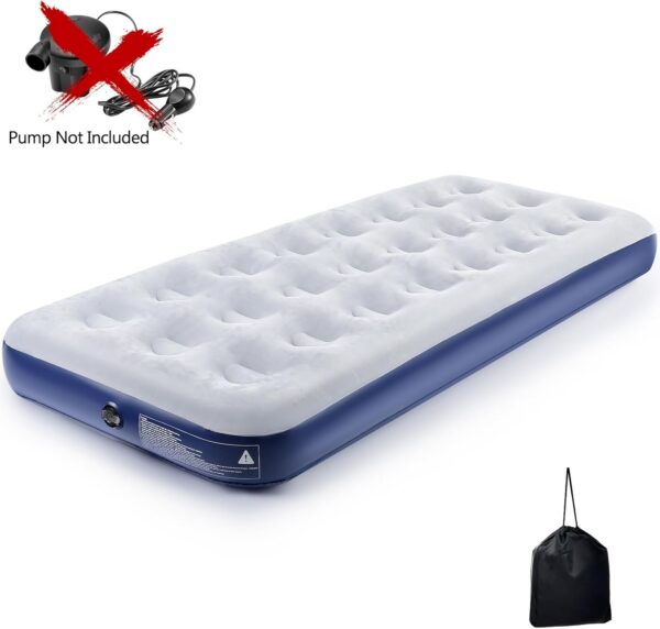 d277504c6a85f11f Camping Air Mattress Inflatable Air Bed Flocked Surface Travel Bed Sleeping Pad Air Bed for Outdoor Camping Tent Guest Travelling