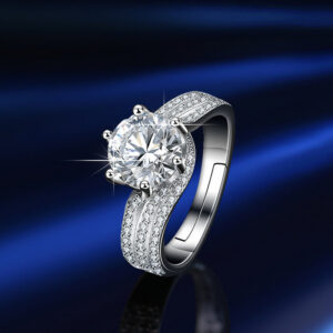 d29506f9fad521e2 GRA moissanite ring, two-carat Deluxe Crown, full of diamonds, set with lady jewelry, ring accessories
