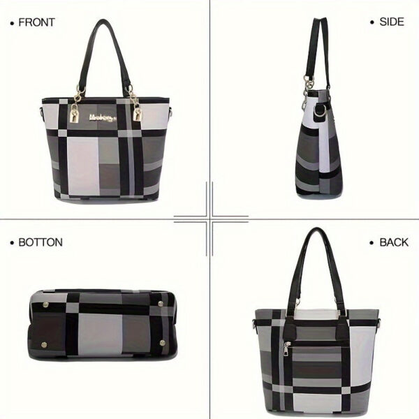 d2951cd5b29932ed 6-Pcs Womens Handbags Tote Bags Shoulder Bag Leather Purses Satchel Bag Top-Handle Handbag Crossbody Bag Wallet Clutch