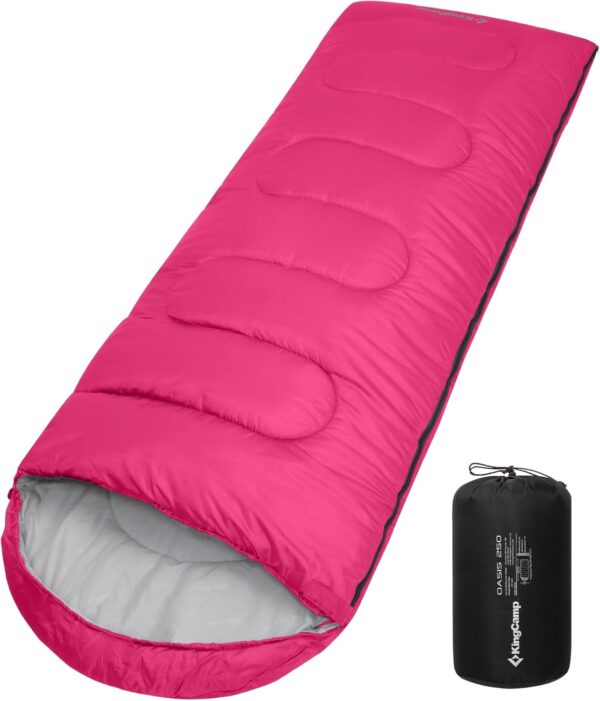 d2952526fe87d9cd KingCamp Sleeping Bag 3 Season- Lightweight Waterproof Camping Sleeping Bag Indoor & Outdoor Use for Adults Kids for Hiking Backpacking and Camping with Compression Sack