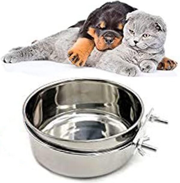 d29ed1c0d5b42ca9 Pet Feeder Water,10oz 20oz 30oz Bird Hamster Small Animal Cup with Holder,Stainless Steel 10oz Cage Coop Hook Cup for Small Animal Cage Bowl (10oz Stainless Steel Bowl)