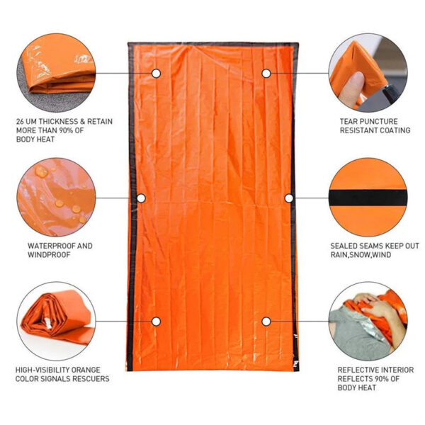 d2a7141d79ae5798 1Pc Outdoor Portable PE Aluminum Film First Aid Tent Insulation Waterproof Mat Camping Sleeping Bag
