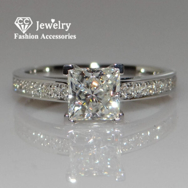 CC Jewelry Fashion Rings For Women Sier Color Simple Design Princess Square Wedding Engagement Bijoux Drop Shipping CC631