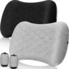 d2c461be12bc36ac 2 Pack Inflatable Travel Camping Pillow with Removable Cover Backpacking Blow up Neck Air Pillow Compressible for Lumbar Support Travel Hiking(Black,Grey)