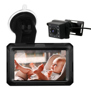 Rear Monitor 4.3'' IPS Screen Baby Car Mirror Adjustable Wide View Angle for Infants Kids Pets Night Vision Function