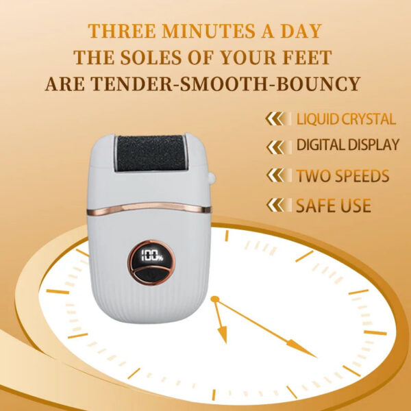 Electric Grinder Rechargeable Callus Pedicure Tools Foot File Feet Care Dead Skin Remover With 3 Roller Heads