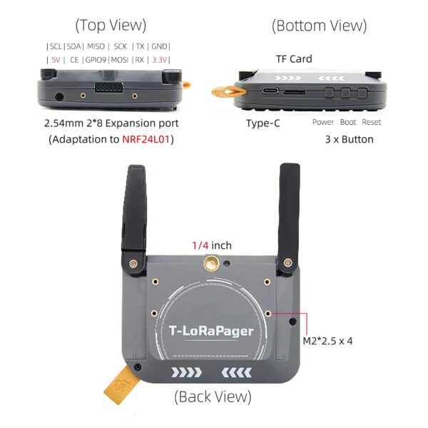d2d7f0ae15ccc97c LILYGO® T-LoRa Pager ESP32-S3 Handheld IoT Device, 2.33" Display, QWERTY Keyboard, GPS NFC/RFID, SX1262 LoRa Versions, Al Sensor
