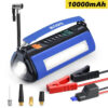 BUVAYE Car Jump Starter Pump Outdoor Power Lamp Portable Air Compressor Multifunctional Tire Iator with EVA Bag