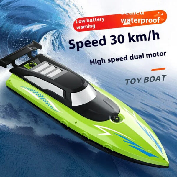 d2dbbc1045464002 Cross-Border Electric Toy Charging 2.4G Control Boat Double Spiral Pulp High-Speed Water Remote Contr