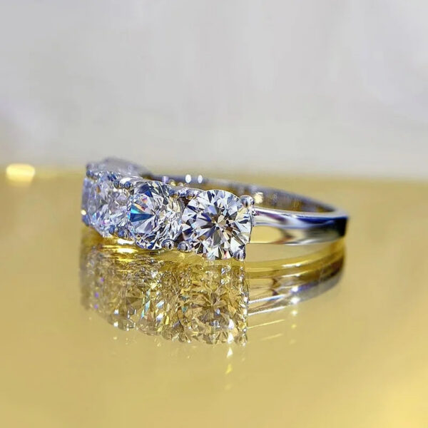 d2df57febcfc366d NeeTim 5mm 6.5mm Full Moissanite Ring for Women S Sterling Sier Eternity Sparkling Diamond Band Wedding Rings Jewelry GRA