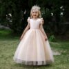 d2e7d6e8d652f76a Women's Long Bow Tie Princess Piano Recital Dress Puffy Wedding Gown