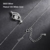 EWYA GRA Certified 1 Carat Moissanite Pendant Necklace for Women Party Sterling Sier Diamond Chain Necklaces