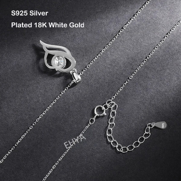 EWYA GRA Certified 1 Carat Moissanite Pendant Necklace for Women Party Sterling Sier Diamond Chain Necklaces