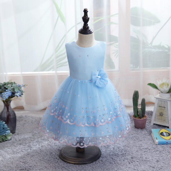 d2f595eec8eaf982 Kids Dresses Children Baby Girl 4 Colors S-XL European and American Wedding Party Performance Birthday Skirt