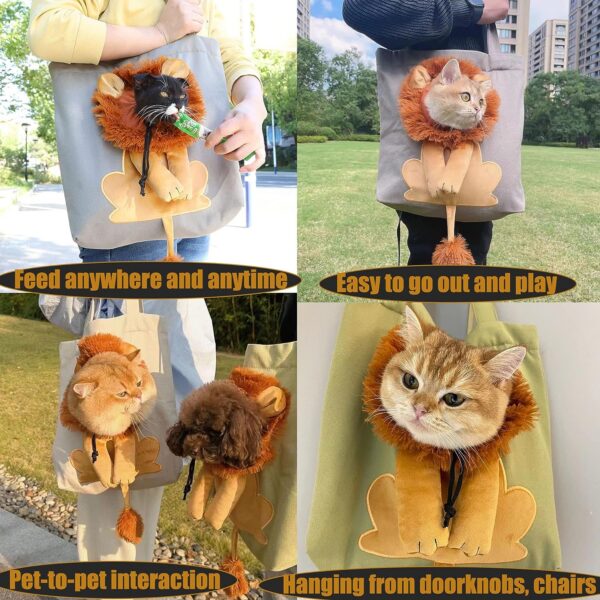 Lion Shape Cat Bags Adjustable Soft Carriers Outgoing Travel Pets Handbag Portable Breathable Pet Canvas Bag