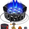 Propane Burner, Single Propane Stove, Windproof Gas Stove for Outdoor Cooking, Portable Gaming Stove with Piezo Ignition, Includes Carrying Bag