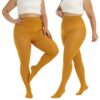 d3073f99eb5e89b0 MANZI Women's 2 Pairs Plus Size Control Top Tights Ultra-Soft Panty Hose
