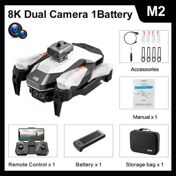 d314450edb270d11 New M2 Mini 4K Drone Professional 8K Dual HD Camera 540° Obstacle Avoidance Optical flow Dron RC Quadcopter Gifts Toys