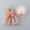 d317a7c84b42ae7e 2pcs/Set Baby Girl Summer Fashion Dresses Floral Sling Children Clothing Sweet Cute Kids Sleeveless Dress 0-3 Years Old Toddlert