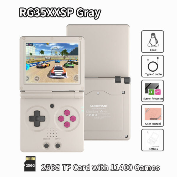 d324a12ef79a8908 ANBERNIC RG35XXSP Retro Flip Handheld Console 3.5" IPS Screen ux H700 Video Game Player Support Streaming WIFI Bluetooth