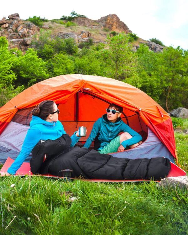d324bdd1a3d423b9 Sleeping Bag for Adults 220×85cm, 3-4 Season Warm & Cool Weather Sleeping Bag with Zippered Holes for Adults & Kids Camping,Traveling, Music Festival and Outdoors,1.9KG