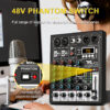 TKL 4 Channel 99 DSP Audio Mixer 48V Phantom Power USB Studio Sound Mixers Bluetooth DJ Console Mi for Karaok