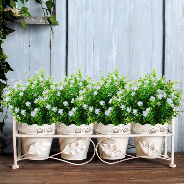 d33128e7919ad494 Artificial Plants Flowers Grass Shrubs 8 Pack No Fade Faux Plastic Flowers Outdoor for Farmhouse Garden Porch Patio Indoor Wedding Decoration Greenery Fake Plants uv Resistant