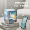 Aurora Box Projector Night Light Bluetooth Ambient Light With White Noise Stepless Dimming Beside Lamp For Bedroom Decor