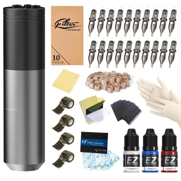 d338a68d149ae451 EZ Wireless Cartridge Tattoo Machine Pen Rotaty Battery Pen with Portable Power 1600mAh LED Digital Display Tattoo Gun Supply