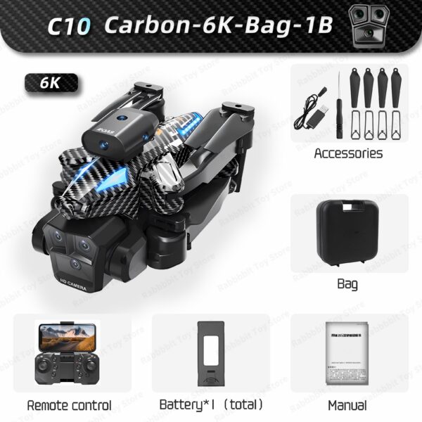 d369ec1e612ebfc1 New C10 Max 6000M GPS Rc Drone HD Optical Flow Positioning Obstacle Avoidance Gesture Photography Foldable Quadcopter Toy Gifts