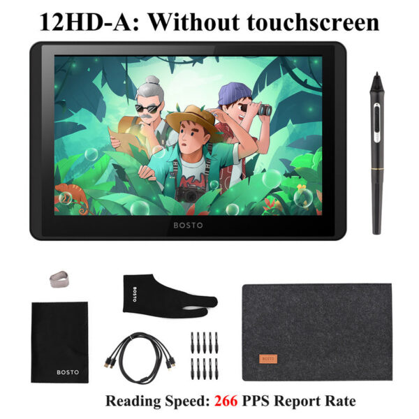 d36ec6c81ecd107a Go 11.6 Inch Graphics BT-12HD/BT-12HDT Digital Drawing Tablet HD HIPS LCD 1366*768 Display 8192 Pressure Level