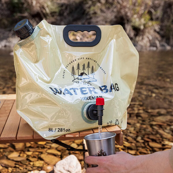 d3709b7f556147eb PACOONE Outdoor Mini Folding Camping 8L Big Capacity Portable Water Bag For Survival Or Emergency Supplies
