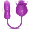 Rose Vibrator - 3in1 Toys Stimulator Women with 9 Tongue Licking & Thrusting Dildo G Spot Vibrators, Adult Anal Sex Toy Games Clitoral Nipple Licker for Woman Man Couples