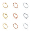 d37d91e7e8c798b6 Designer for women diamond mens double T open love wedding gold ring popular fashion classic high quality jewelry blue box
