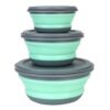 3 Pieces Silicone Folding Bowls with Lid Foldable Lunch Box Portable Salad Bowl Sets