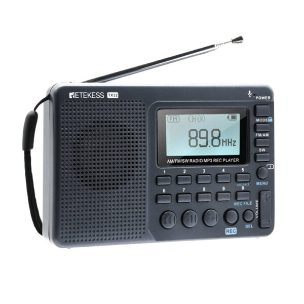 RETEKESS V115 FM AM SW Portable Radios Rechargeable Radio Batteries multiple bands USB Recorder Speaker for Elders TX32
