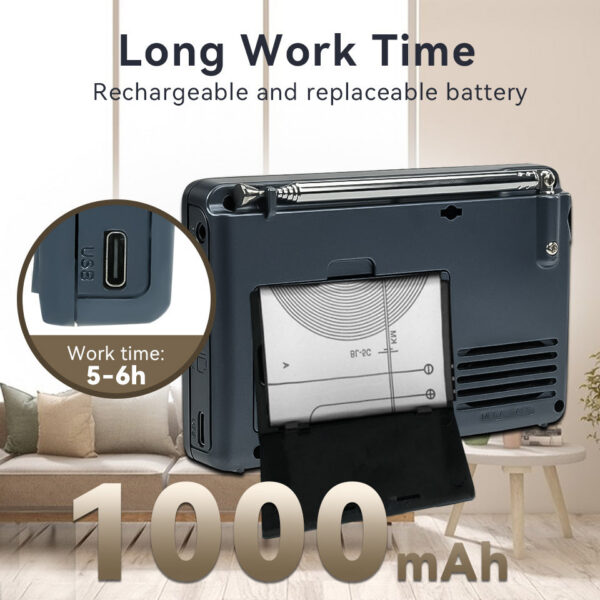 RETEKESS V115 FM AM SW Portable Radios Rechargeable Radio Batteries multiple bands USB Recorder Speaker for Elders TX32