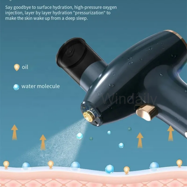 d38ee4b535a2639d High Pressure Nano Spray Injection Deep Hydration Red Blue Light Facial Beauty Sprayer Skin Rejuvenation Oxygen Injector