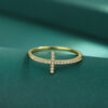 d3909de41a89bd2c NEW Fashion Gold Cross Full Of Diamonds Couple Ring For Women Original Sterling S Sier Engagement Bridal Gift Jewelry