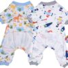 d391189fecad5f5a 2-Pack Dog Clothes Dogs Cats Onesie Soft Dog Pajamas Cotton Puppy Rompers Pet Jumpsuits Cozy Bodysuits for Small Dogs and Cats