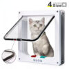 d3997247c6679b2f Cat Flap Door with 4 Way Security Lock Controllable Switch Transparent ABS Plastic Gate Puppy Kitten Safety in&out Pet Doors Kit