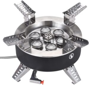 Bulin Gas Campingkocher Gaskocher mit Piezozündung Faltbarer Gaskocher Outdoor Windschutz Kocher Gasbrenner für Camping Trekking Hiking Picknick Wandern